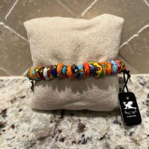 NWT Dell Arte by Jean Claude Multicolored Krobo Beaded Stretch Bracelet